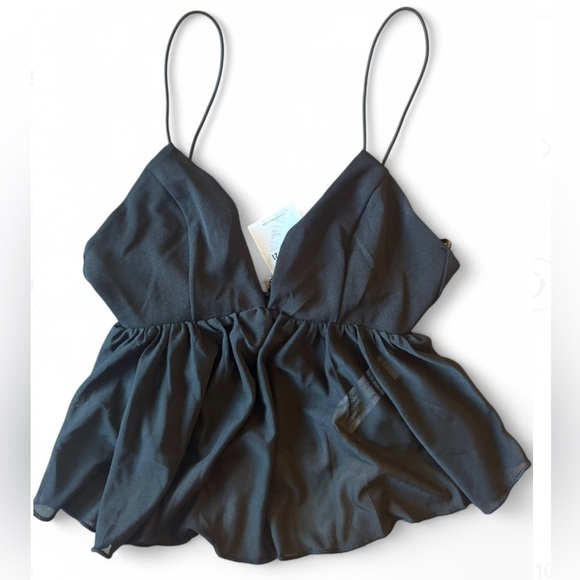 Black Spaghetti Strap Blouse - Picture 1 of 3